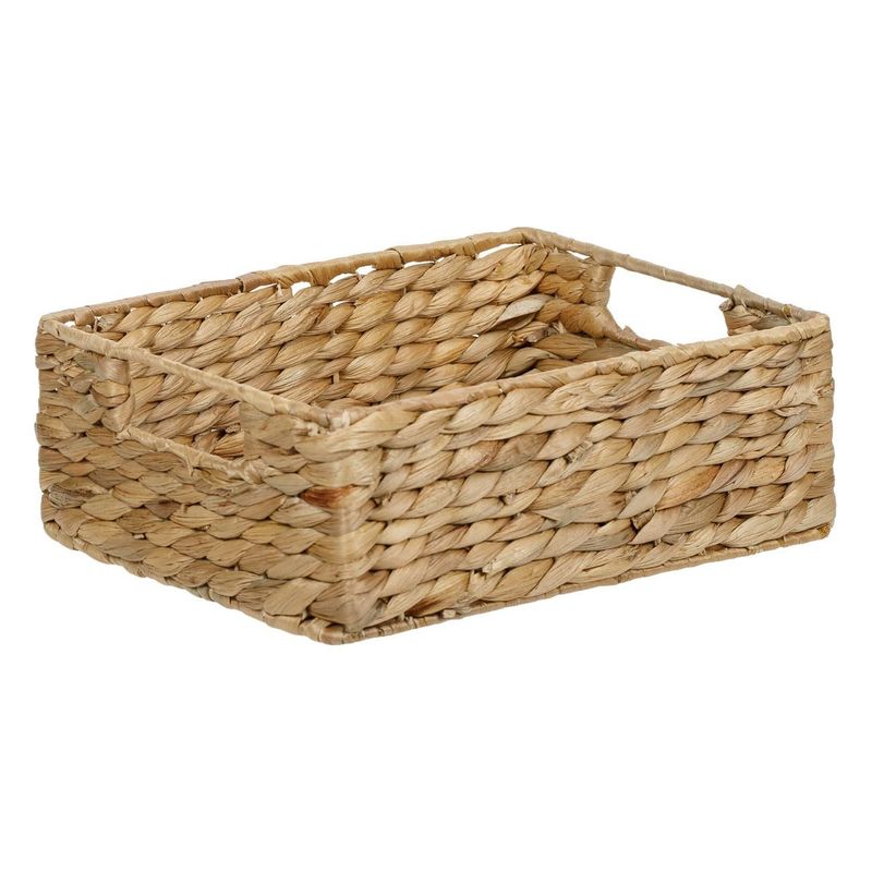 Casa si Gradina - Mobilier - Organizare si depozitare - Cutii depozitare - Cos de depozitare din iacint de apa cu manere, 25x20x9cm, maro natural - Infinity.ro