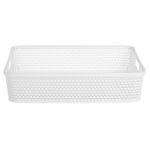Casa si Gradina - Mobilier - Organizare si depozitare - Cutii depozitare - Cos de depozitare din plastic alb perforat, cu manere, 5.5L - Infinity.ro