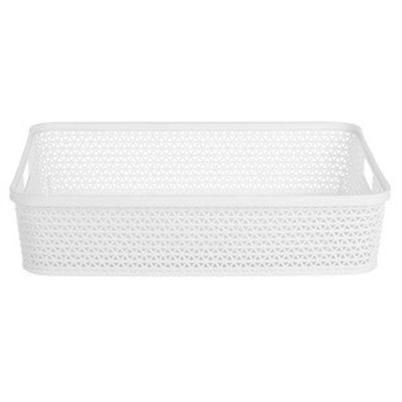 Casa si Gradina - Mobilier - Organizare si depozitare - Cutii depozitare - Cos de depozitare din plastic alb perforat, cu manere, 5.5L - Infinity.ro