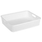 Casa si Gradina - Mobilier - Organizare si depozitare - Cutii depozitare - Cos de depozitare din plastic alb perforat, cu manere, 5.5L - Infinity.ro