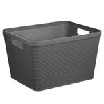 Casa si Gradina - Mobilier - Organizare si depozitare - Cutii depozitare - Cos de depozitare din plastic antracit, 20L, cu manere - Infinity.ro