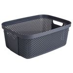 Casa si Gradina - Mobilier - Organizare si depozitare - Cutii depozitare - Cos de depozitare din plastic perforat, 12L, Antracit - Infinity.ro