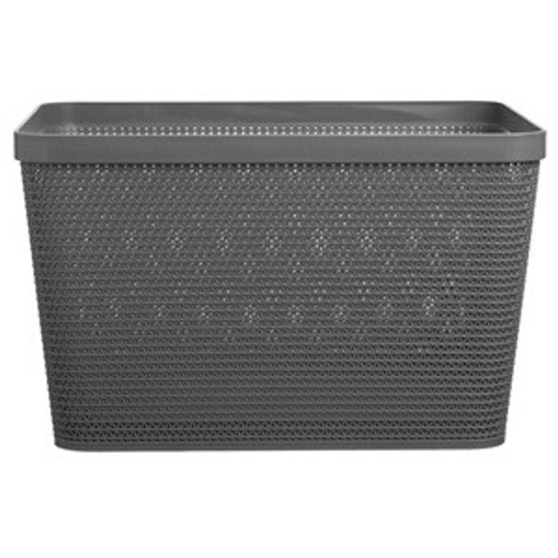 Casa si Gradina - Mobilier - Organizare si depozitare - Cutii depozitare - Cos de depozitare din plastic antracit, 20L, cu manere - Infinity.ro