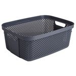 Casa si Gradina - Mobilier - Organizare si depozitare - Cutii depozitare - Cos de depozitare din plastic perforat, 12L, Antracit - Infinity.ro