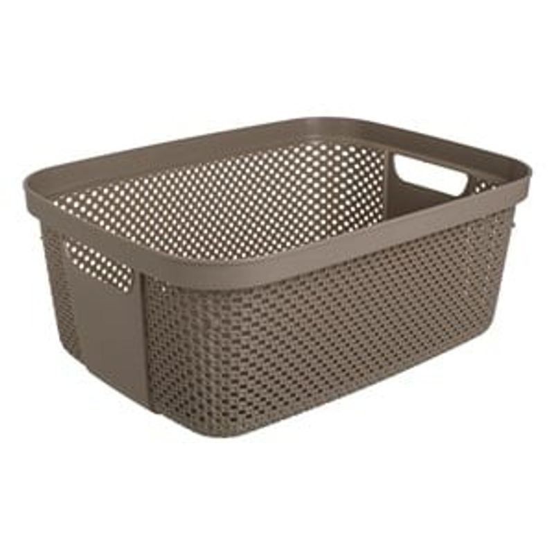 Casa si Gradina - Mobilier - Organizare si depozitare - Cutii depozitare - Cos de depozitare din plastic perforat, 12L, taupe - Infinity.ro