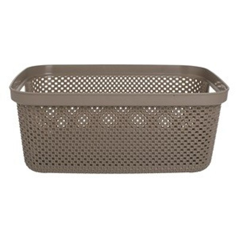Casa si Gradina - Mobilier - Organizare si depozitare - Cutii depozitare - Cos de depozitare din plastic perforat, 12L, taupe - Infinity.ro