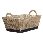 Casa si Gradina - Mobilier - Organizare si depozitare - Cutii depozitare - Cos de depozitare din sfoara bej cu baza neagra si manere, 35,5x24x20cm - Infinity.ro