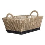 Casa si Gradina - Mobilier - Organizare si depozitare - Cutii depozitare - Cos de depozitare din sfoara bej cu baza neagra si manere, 35,5x24x20cm - Infinity.ro