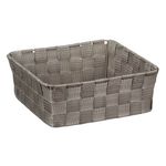 Casa si Gradina - Mobilier - Organizare si depozitare - Cutii depozitare - Cos de depozitare metalic impletit, Taupe, 24x24x8.5 cm - Infinity.ro
