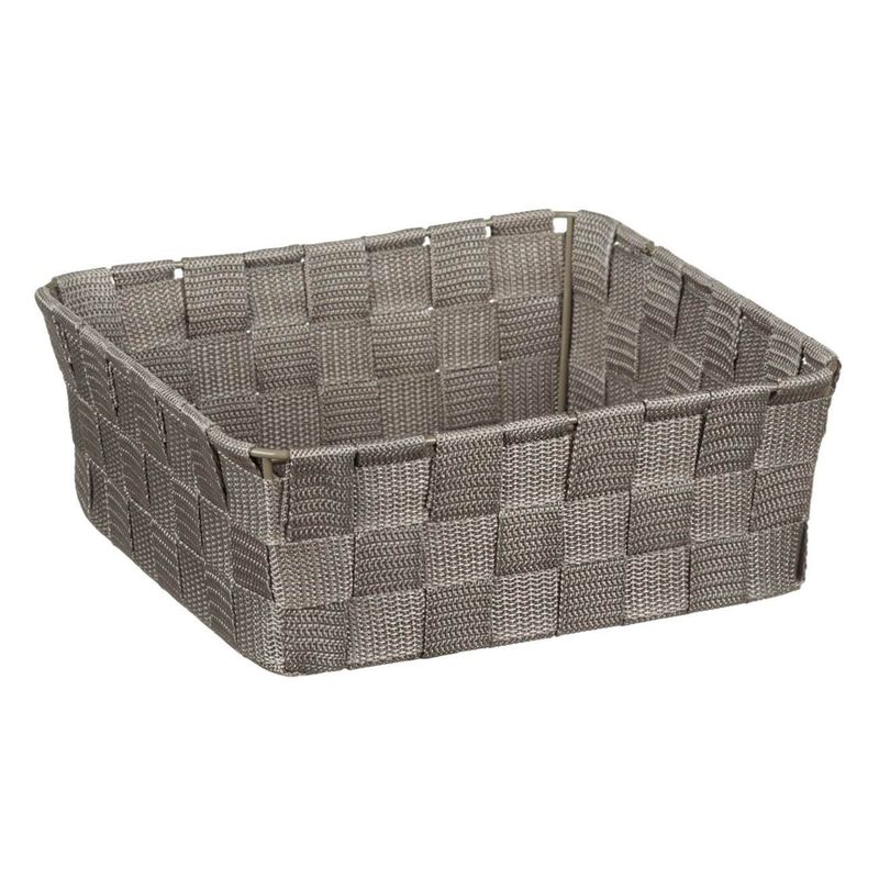 Casa si Gradina - Mobilier - Organizare si depozitare - Cutii depozitare - Cos de depozitare metalic impletit, Taupe, 24x24x8.5 cm - Infinity.ro