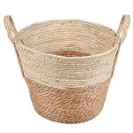 Casa si Gradina - Mobilier - Organizare si depozitare - Cutii depozitare - Cos de depozitare rotund, natural, cu manere, 40x30 cm - Infinity.ro