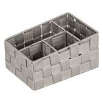 Casa si Gradina - Mobilier - Organizare si depozitare - Cutii depozitare - Cos de depozitare rattan cu cadru metalic, 4 compartimente, taupe, 20x14x10/8 cm - Infinity.ro