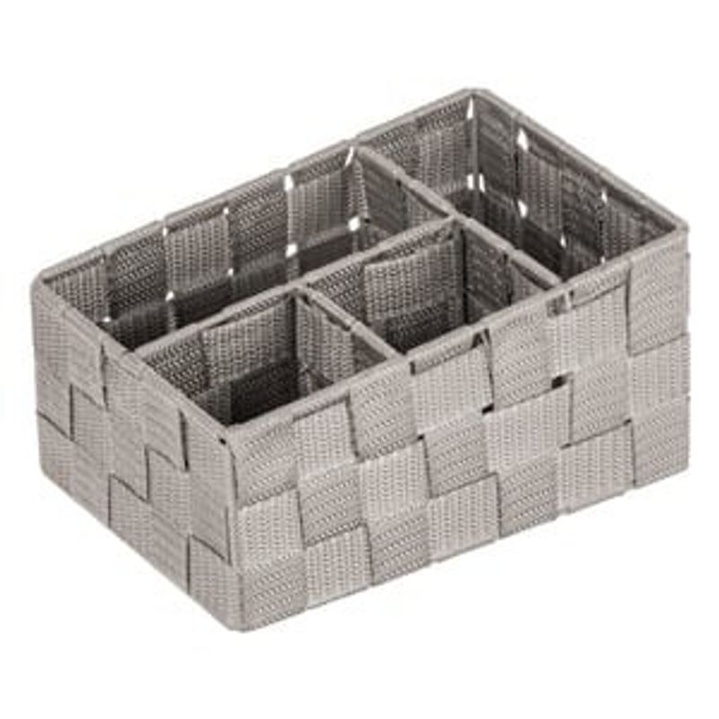 Casa si Gradina - Mobilier - Organizare si depozitare - Cutii depozitare - Cos de depozitare rattan cu cadru metalic, 4 compartimente, taupe, 20x14x10/8 cm - Infinity.ro