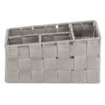 Casa si Gradina - Mobilier - Organizare si depozitare - Cutii depozitare - Cos de depozitare rattan cu cadru metalic, 4 compartimente, taupe, 20x14x10/8 cm - Infinity.ro