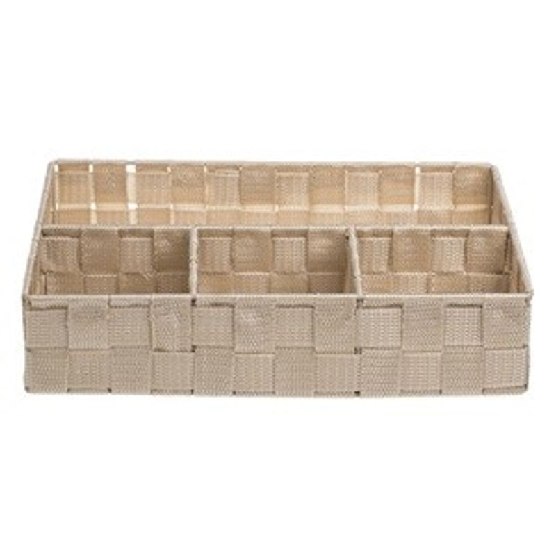 Casa si Gradina - Mobilier - Organizare si depozitare - Cutii depozitare - Cos de depozitare rattan, 4 compartimente, Bej, 33x24x7cm - Infinity.ro