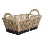 Casa si Gradina - Mobilier - Organizare si depozitare - Cutii depozitare - Cos de depozitare din sfoara bej cu baza neagra si manere, 31x18x17,5 cm - Infinity.ro