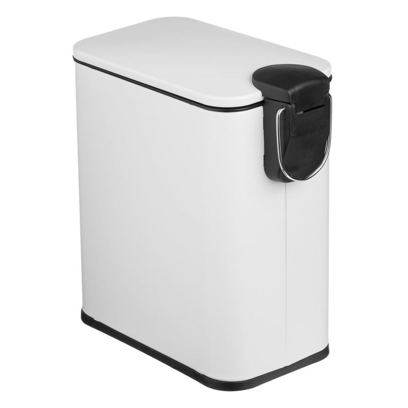 Casa si Gradina - Mobilier - Organizare si depozitare - Cosuri de gunoi - Cos de gunoi metalic dreptunghiular cu capac, 5L, alb mat - Infinity.ro