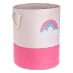 Market - Spalare si intretinere rufe - Uscatoare de rufe si accesorii - Cos de rufe cilindric curcubeu roz fucsia pentru copii - Infinity.ro