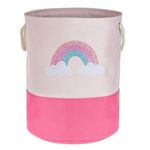 Market - Spalare si intretinere rufe - Uscatoare de rufe si accesorii - Cos de rufe cilindric curcubeu roz fucsia pentru copii - Infinity.ro