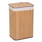 Market - Spalare si intretinere rufe - Uscatoare de rufe si accesorii - Cos din Bambus Natural cu Capac pentru Rufe, 72L, 40x30x60 cm - Infinity.ro