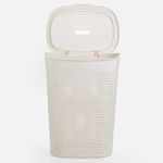 Market - Spalare si intretinere rufe - Uscatoare de rufe si accesorii - Cos Rufe Plastic Ecru 60L cu Capac Detasabil - Infinity.ro