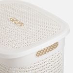 Market - Spalare si intretinere rufe - Uscatoare de rufe si accesorii - Cos Rufe Plastic Ecru 60L cu Capac Detasabil - Infinity.ro