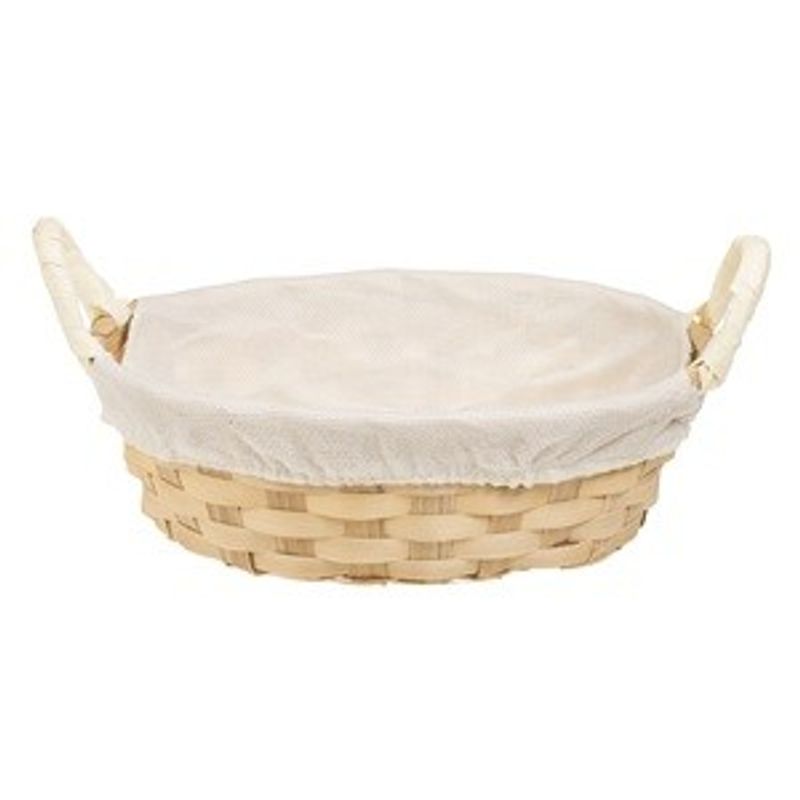 Casa si Gradina - Decoratiuni - Decoratiuni de sezon - Cos decorativ oval din bambus cu tesatura bej, 25x20x8cm - Infinity.ro