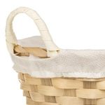 Casa si Gradina - Decoratiuni - Decoratiuni de sezon - Cos decorativ oval din bambus cu tesatura bej, 25x20x8cm - Infinity.ro