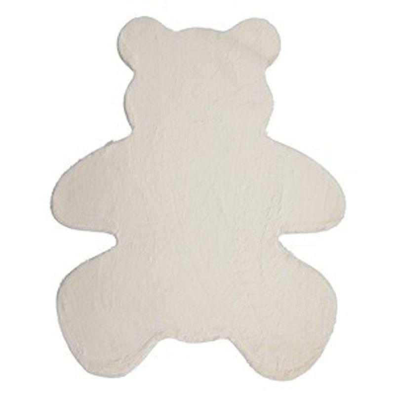 Casa si Gradina - Textile si covoare - Covoare - Covoare casa - Covor Decorativ pentru Copii, Forma de Ursulet, Blana Artificiala, Off White, 90x110cm - Infinity.ro