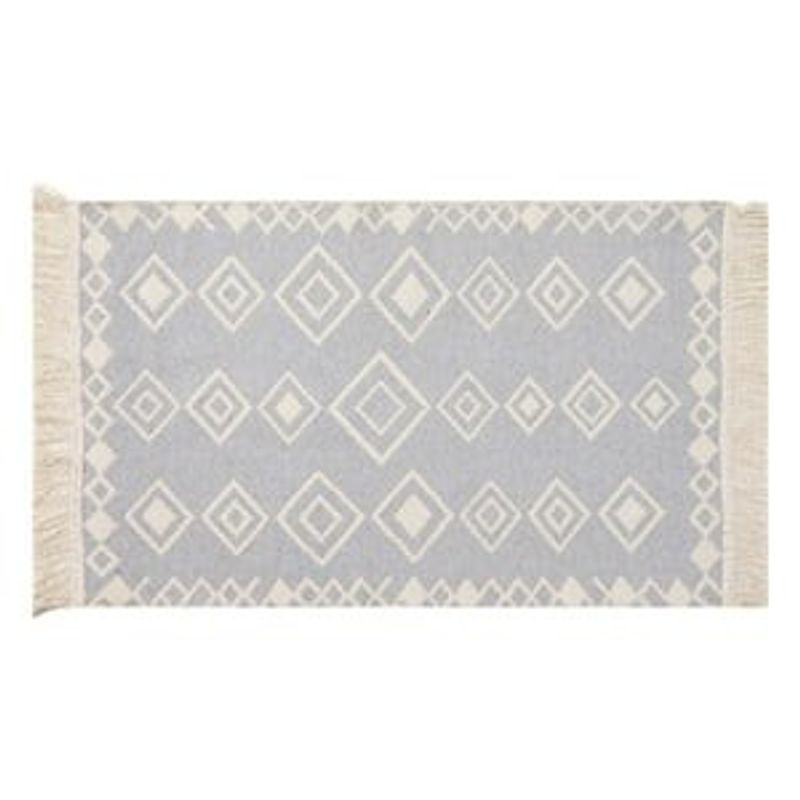 Casa si Gradina - Textile si covoare - Covoare - Covoare casa - Covor decorativ tufted cu franjuri, Gri Ecru, 90x60 cm - Infinity.ro