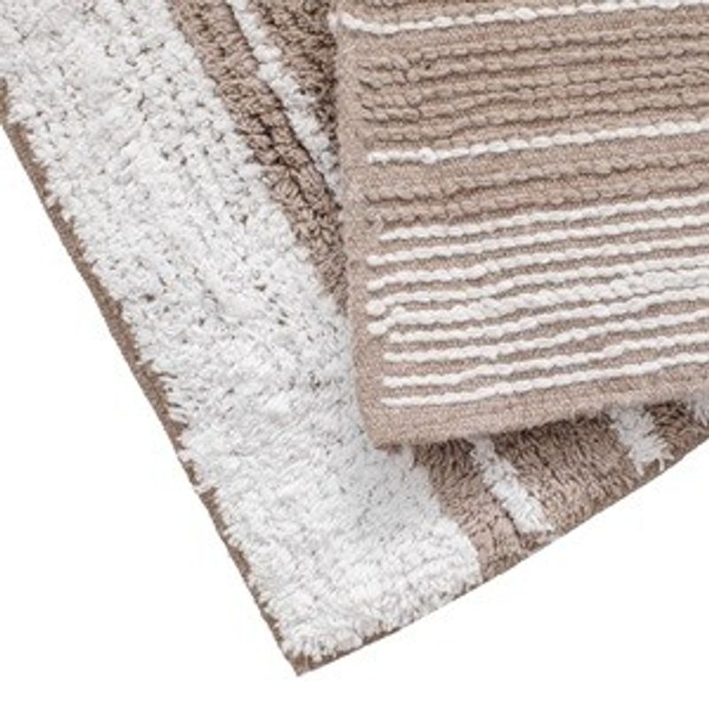 Casa si Gradina - Textile si covoare - Covoare - Covorase baie - Covoras Baie Bej cu Dungi Albe 60x40cm - Infinity.ro