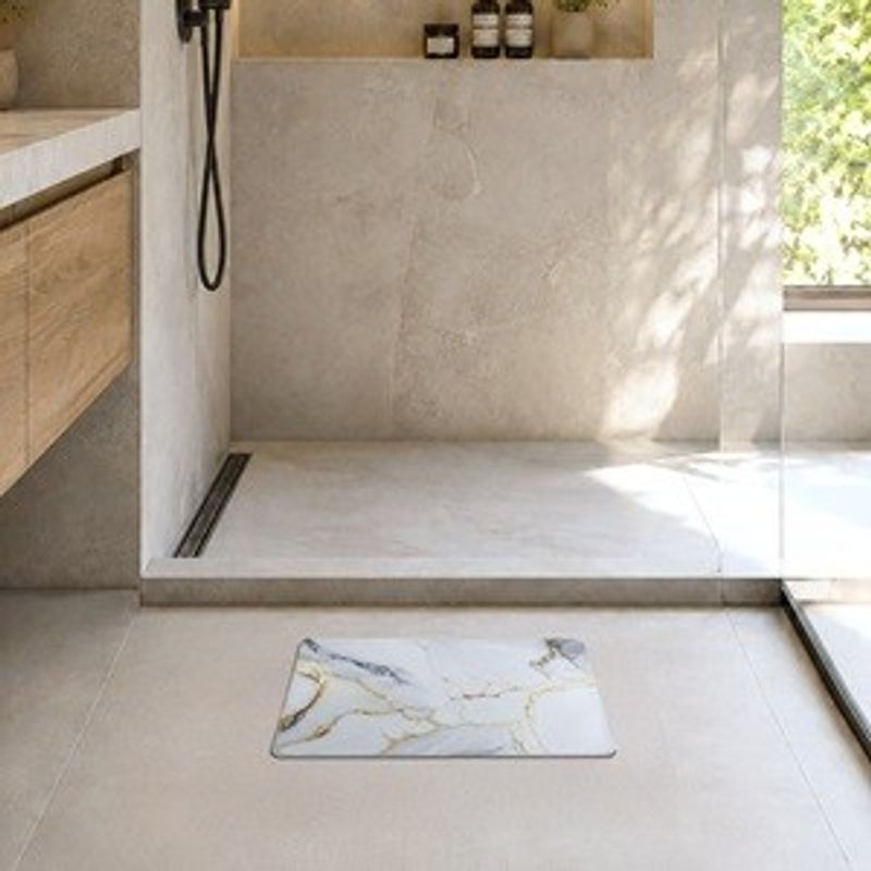 Casa si Gradina - Textile si covoare - Covoare - Covorase baie - Covoras de baie super absorbant, Marble, 60x40 cm, Gri - Infinity.ro