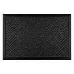 Casa si Gradina - Textile si covoare - Covoare - Covorase intrare - Covoras de intrare cu dungi reliefate, 60x40 cm, Negru/Gri - Infinity.ro