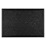 Casa si Gradina - Textile si covoare - Covoare - Covorase intrare - Covoras de intrare cu dungi reliefate, 60x40 cm, Negru/Gri - Infinity.ro