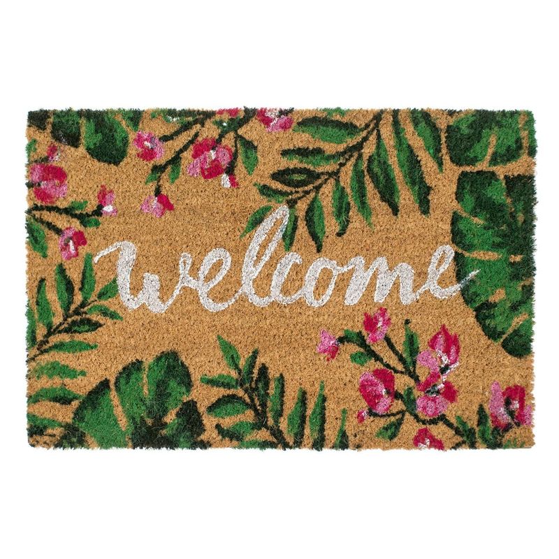 Casa si Gradina - Textile si covoare - Covoare - Covorase intrare - Covoras de intrare cu model tropical, 60x40 cm, maro - Infinity.ro