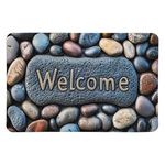 Casa si Gradina - Textile si covoare - Covoare - Covorase intrare - Covoras de intrare cu model de pietre si mesaj Welcome, 60x40 cm - Infinity.ro