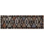 Casa si Gradina - Textile si covoare - Covoare - Covorase intrare - Covoras de intrare negru cu model reliefat pietre si mesaj Welcome, 75x25 cm - Infinity.ro