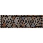 Casa si Gradina - Textile si covoare - Covoare - Covorase intrare - Covoras de intrare negru cu model reliefat pietre si mesaj Welcome, 75x25 cm - Infinity.ro