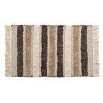 Casa si Gradina - Textile si covoare - Covoare - Covoare casa - Covoras Decorativ de Iarna din Bumbac, Bej cu Maro, Dungi si Franjuri, 100x70 cm - Infinity.ro
