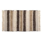 Casa si Gradina - Textile si covoare - Covoare - Covoare casa - Covoras Decorativ de Iarna din Bumbac, Bej cu Maro, Dungi si Franjuri, 100x70 cm - Infinity.ro