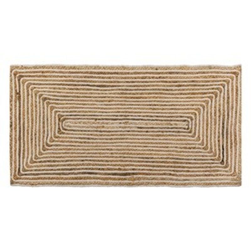 Casa si Gradina - Textile si covoare - Covoare - Covoare casa - Covoras dreptunghiular din iuta, Bej cu model liniar, 100x50 cm - Infinity.ro