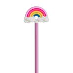 Carti si Birotica - Birotica - Instrumente de scris - Creioane - Creion cu Topper Curcubeu, Roz, 21 cm - Infinity.ro