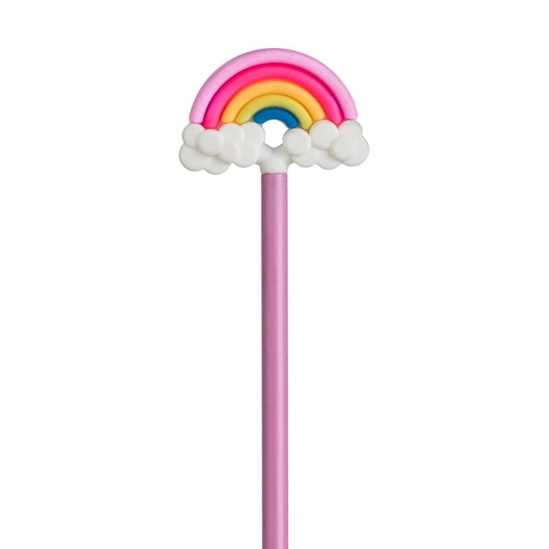 Carti si Birotica - Birotica - Instrumente de scris - Creioane - Creion cu Topper Curcubeu, Roz, 21 cm - Infinity.ro