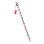 Carti si Birotica - Birotica - Instrumente de scris - Creioane - Creion decorativ mare cu print unicorn si ascutitoare, 38 cm, roz - Infinity.ro