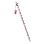 Carti si Birotica - Birotica - Instrumente de scris - Creioane - Creion decorativ mare cu print unicorn si ascutitoare, 38 cm, roz - Infinity.ro