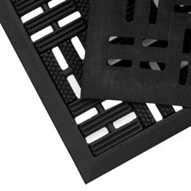 Casa si Gradina - Textile si covoare - Covoare - Covorase intrare - Covoras de intrare din cauciuc, negru, cu model perforat, 60x40 cm - Infinity.ro