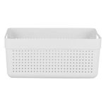 Casa si Gradina - Mobilier - Organizare si depozitare - Cutii depozitare - Cos de Depozitare Plastic Perforat Off White cu Manere 10L - Infinity.ro