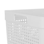 Casa si Gradina - Mobilier - Organizare si depozitare - Cutii depozitare - Cos de Depozitare Plastic Perforat Off White cu Manere 10L - Infinity.ro