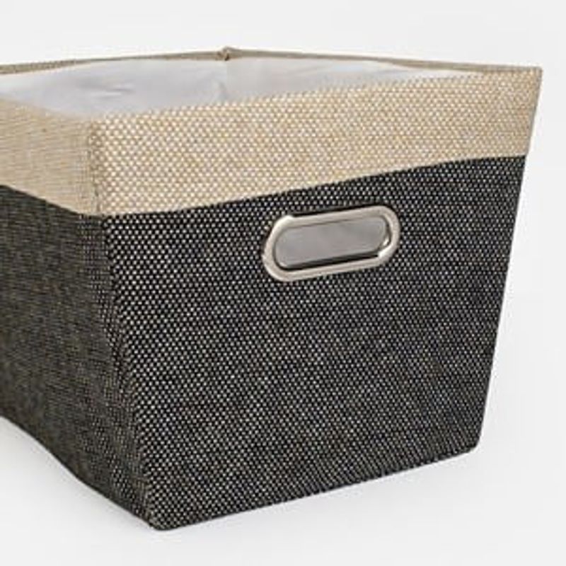 Casa si Gradina - Mobilier - Organizare si depozitare - Cutii depozitare - Cos de Depozitare Gri cu Manere Metalice 40x28x23cm - Infinity.ro