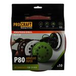 Casa si Gradina - Constructii - Scule electrice si accesorii - Accesorii polizare si slefuire - Disc abraziv pentru slefuitor cu excentric KD225.80 PROCRAFT Set 10 buc Diametru: 225 mm Granulatie: P80 - Infinity.ro